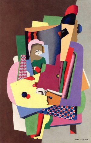 The piano lesson by Georges Valmier Oil Painting