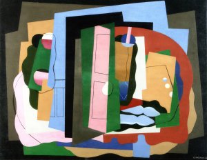 The pink door by Georges Valmier Oil Painting