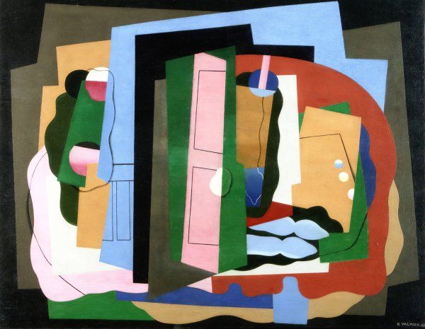 The pink door  by Georges Valmier - Hand-Painted Oil Painting Reproduction