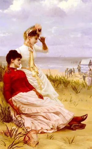 By The Sea by Georges Van Den Bos - Oil Painting Reproduction