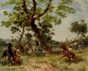 A Raiding Party by Georges Washington - Oil Painting Reproduction