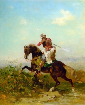 An Arab Warrior by Georges Washington Oil Painting