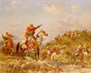 Arab Warriors on Horseback by Georges Washington - Oil Painting Reproduction