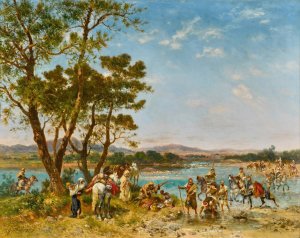Crossing the Wadi by Georges Washington Oil Painting