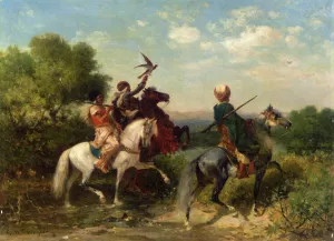 The Falconers painting by Georges Washington