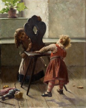 Peek A Boo by Georgios Jakobides Oil Painting
