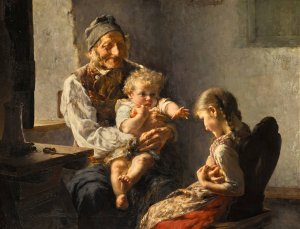 The ravenous one by Georgios Jakobides Oil Painting