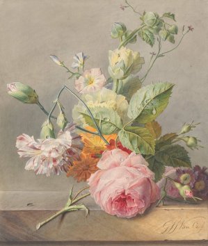 Bloemstuk by Georgius Jacobus Johannes Van Os Oil Painting