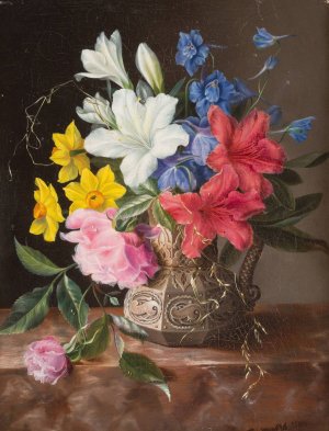 Flower still life by Georgius Jacobus Johannes Van Os Oil Painting
