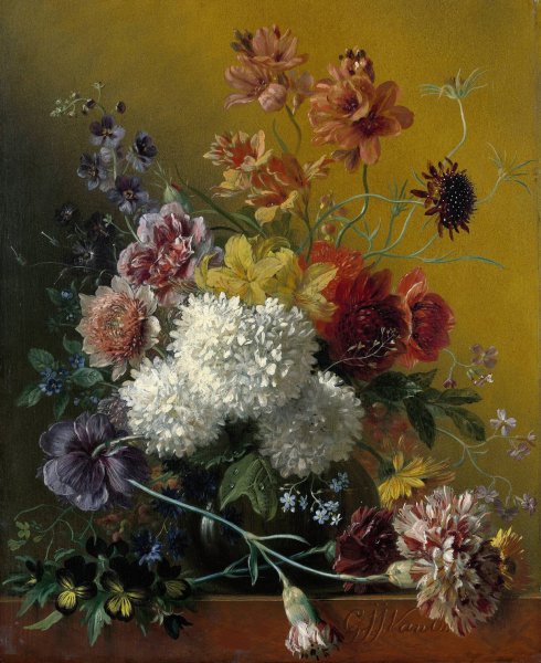 Main Product Photo of Still Life with Flowers  Painting by Georgius Jacobus Johannes Van Os