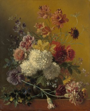 Stilleven met bloemen by Georgius Jacobus Johannes Van Os Oil Painting