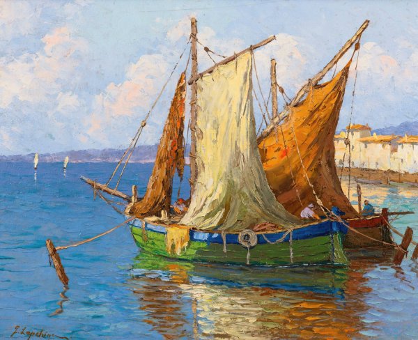 Le Retour Des Pecheurs by Georgy Alexandrovich Lapchine - Hand-Painted Oil Painting Reproduction
