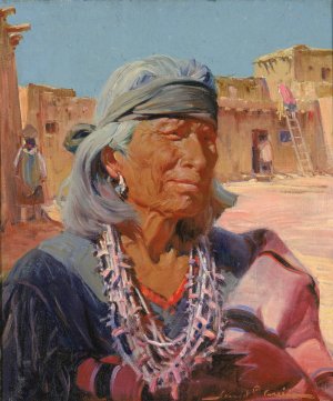 Old Man of Zuni, High Priest by Gerald Cassidy Oil Painting