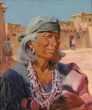 Old Man of Zuni, High Priest Oil painting by Gerald Cassidy