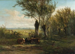 Meadow near Oosterbeek by Gerard Bilders Oil Painting