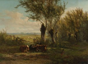 Meadow near Oosterbeek Oil painting by Gerard Bilders