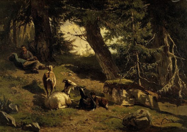 Swiss Landscape  by Gerard Bilders - Hand-Painted Oil Painting Reproduction