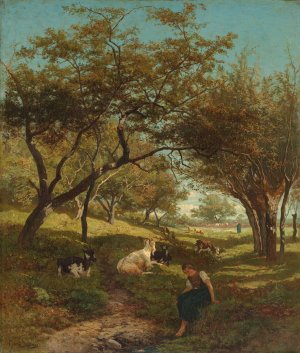 The Goatherdess by Gerard Bilders Oil Painting