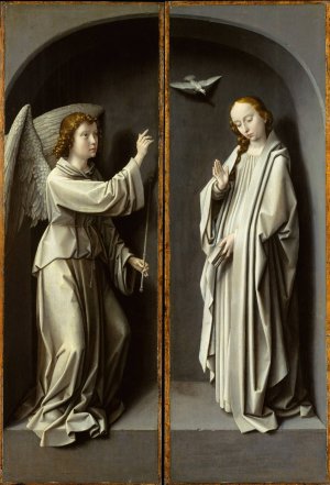 Archangel Gabriel; The Virgin Annunciate by Gerard David Oil Painting