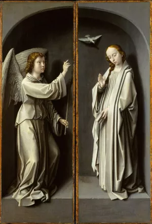Archangel Gabriel; The Virgin Annunciate by Gerard David Oil Painting