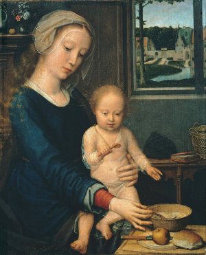 Madonna and Child with the Milk Soup by Gerard David Oil Painting