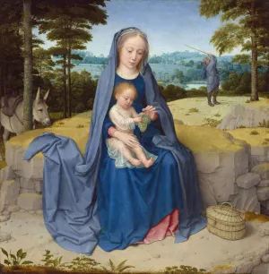 The Rest on the Flight into Egypt by Gerard David Oil Painting