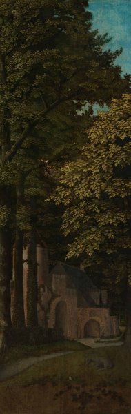 View in a Forest, Outer Left Wing of a Triptych by Gerard David Oil Painting