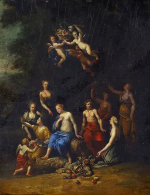 Bacchus and Pomone by Gerard De Lairesse Oil Painting