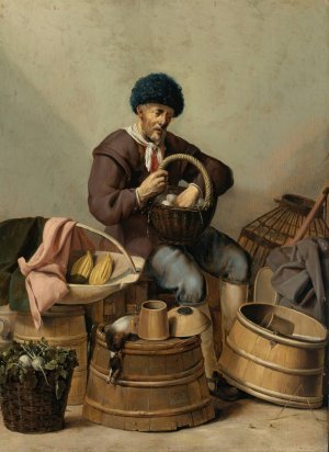 An Egg Dealer by Gerard Donck Oil Painting