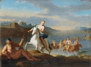 Clelia Crossing The Tiber by Gerard Hoet Oil Painting