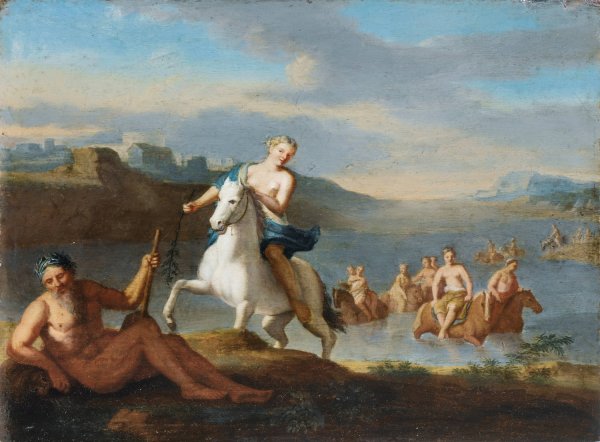 Clelia Crossing The Tiber by Gerard Hoet - Hand-Painted Oil Painting Reproduction