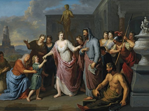Olympia Presenting The Young Alexander The Great To Aristotle by Gerard Hoet - Hand-Painted Oil Painting Reproduction