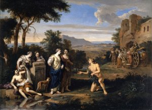 Ulysses and Nausicaa in an Arcadian Landscape by Gerard Hoet Oil Painting