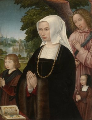 Portrait of Livina van Steelant by Gerard Horenbout Oil Painting
