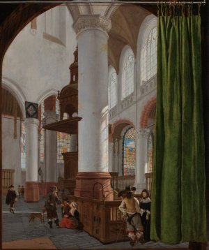 Interior of the Oude Kerk in Delft by Gerard Houckgeest Oil Painting