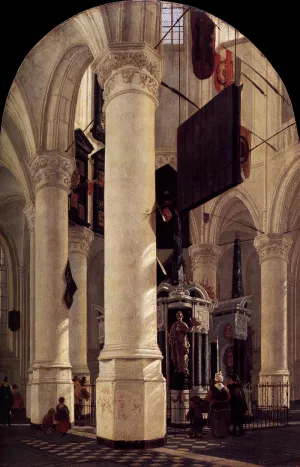 The Nieuwe Kerk in Delft with the Tomb of William the Silent by Gerard Houckgeest - Oil Painting Reproduction