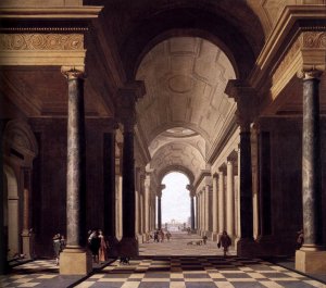 View through an Arcade by Gerard Houckgeest Oil Painting