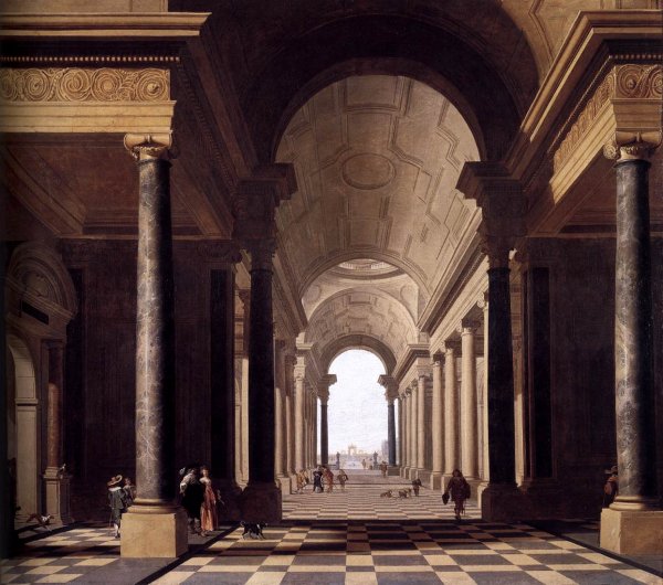 Main Product Photo of View through an Arcade Painting by Gerard Houckgeest