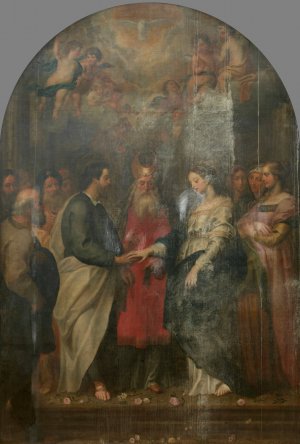 Marriage of Mary by Gerard Seghers Oil Painting