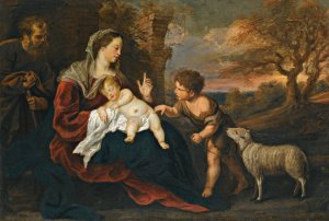 The Holy Family With The Infant Saint John The Baptist by Gerard Seghers Oil Painting