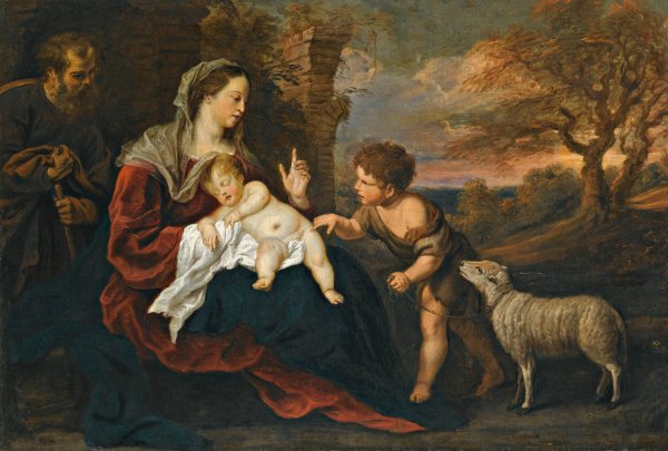 Main Product Photo of The Holy Family With The Infant Saint John The Baptist Painting by Gerard Seghers