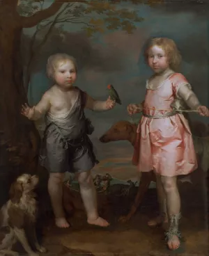 Lord John Hay and Charles, Master of Yester Oil painting by Gerard Soest