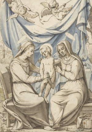De Maagd Maria met kind en de Heilige Anna by Gerard Ter Borch Oil Painting