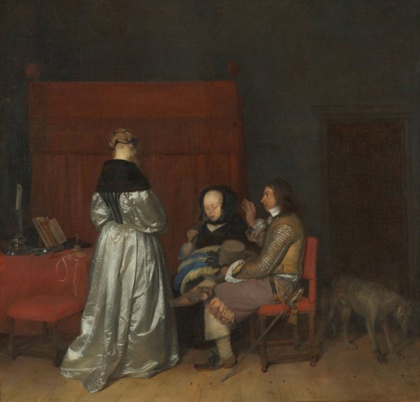 Main Product Photo of Gallant Conversation, Known as 'The Paternal Admonition' Painting by Gerard Ter Borch