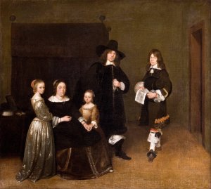 Portrait of a Family by Gerard Ter Borch Oil Painting