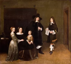 Portrait of a Family by Gerard Ter Borch Oil Painting