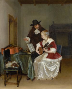 The Music Lesson by Gerard Ter Borch Oil Painting