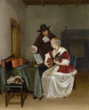 The Music Lesson by Gerard Ter Borch Oil Painting