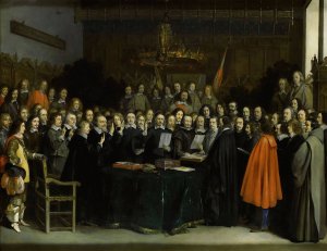 The Ratification of the Treaty of Munster by Gerard Ter Borch Oil Painting