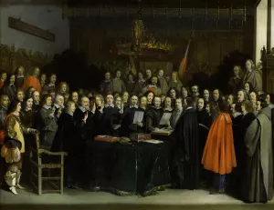 The Ratification of the Treaty of Munster by Gerard Ter Borch Oil Painting